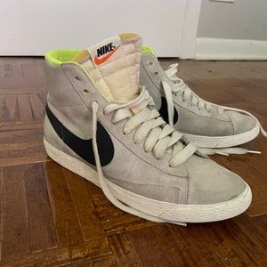 Nike blazer high tops, lime green and gray size 9
